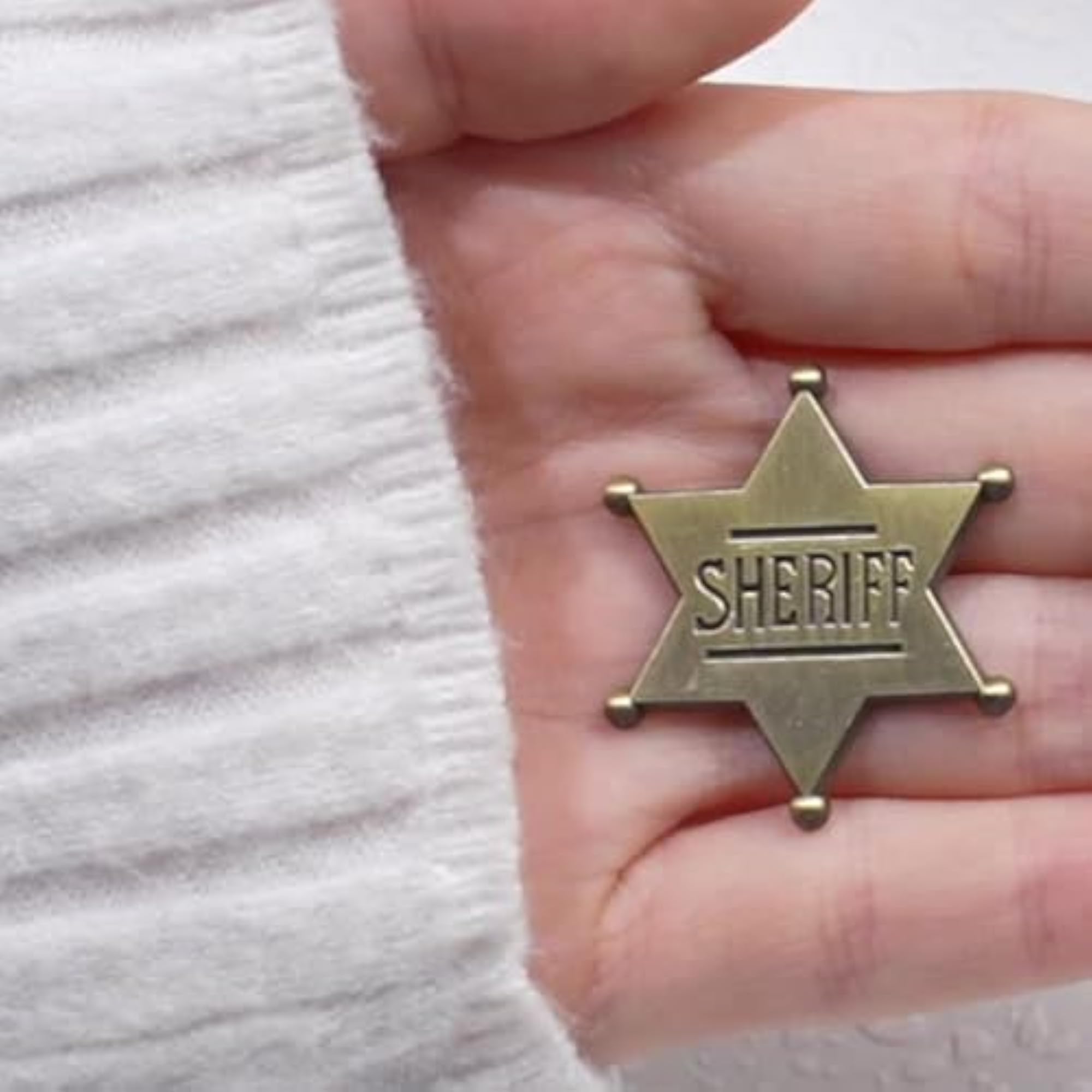 6Pcs Vintage Sheriff Lapel Pin Badges, Cowboy Theme
